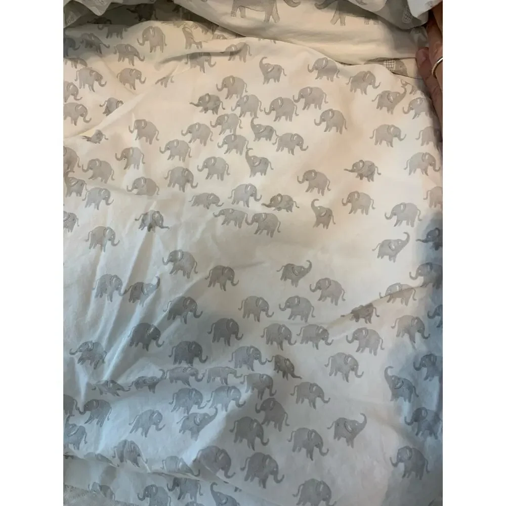 Pottery Barn Crib Sheets x4 (Elephants, Gray, Neutral)